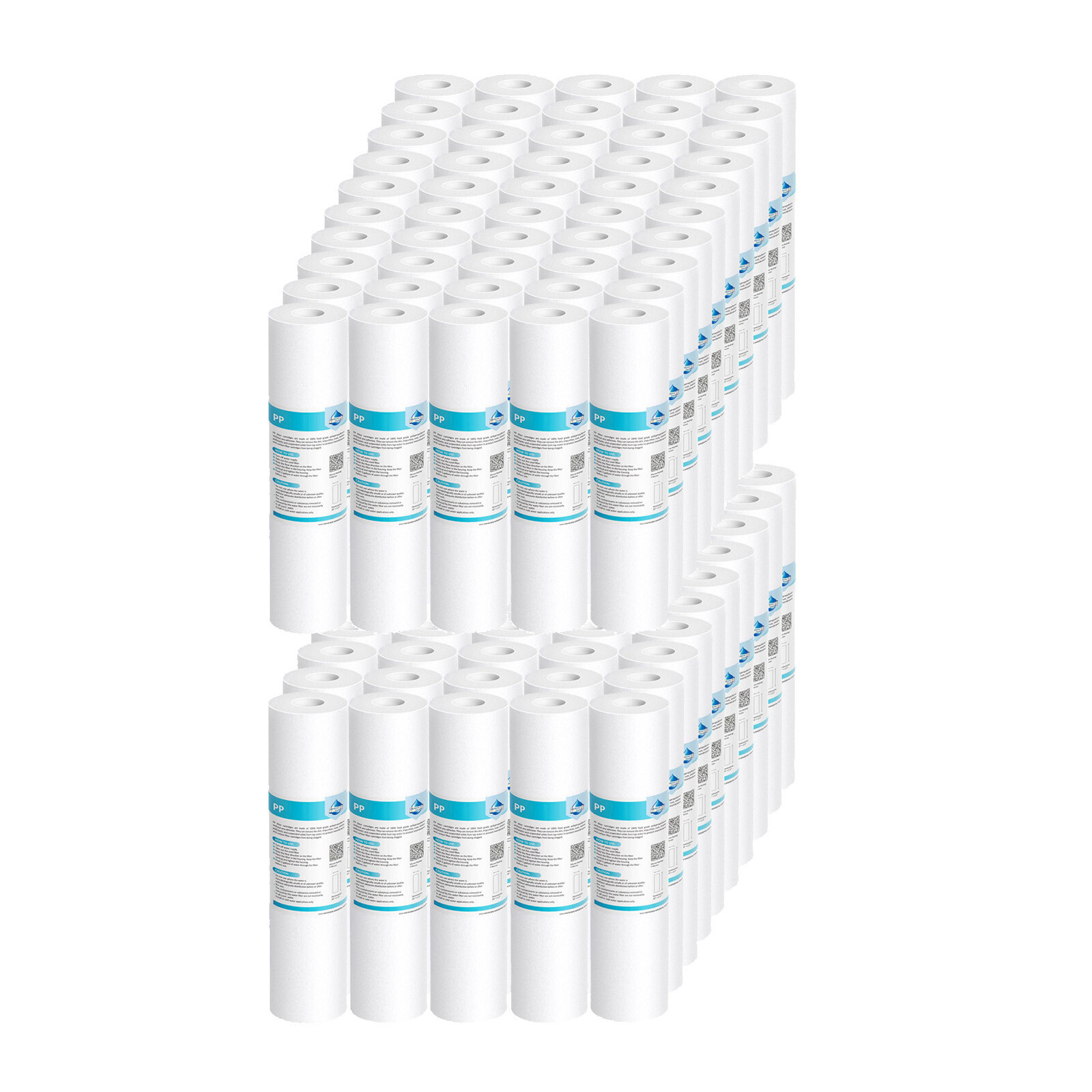 100 Pack 1/5/10/20/25/50 Micron 10″x2.5″ PP Sediment Water Filter Whole House RO