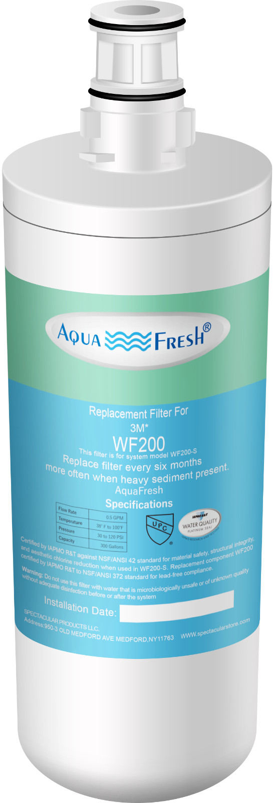 Aqua Fresh Replacement Fits 3M Filtrete 3US-AF01 Under Sink Water Filter System