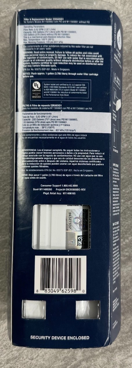 Everydrop by Whirlpool EDRARXD1 Refrigerator Water Filter A