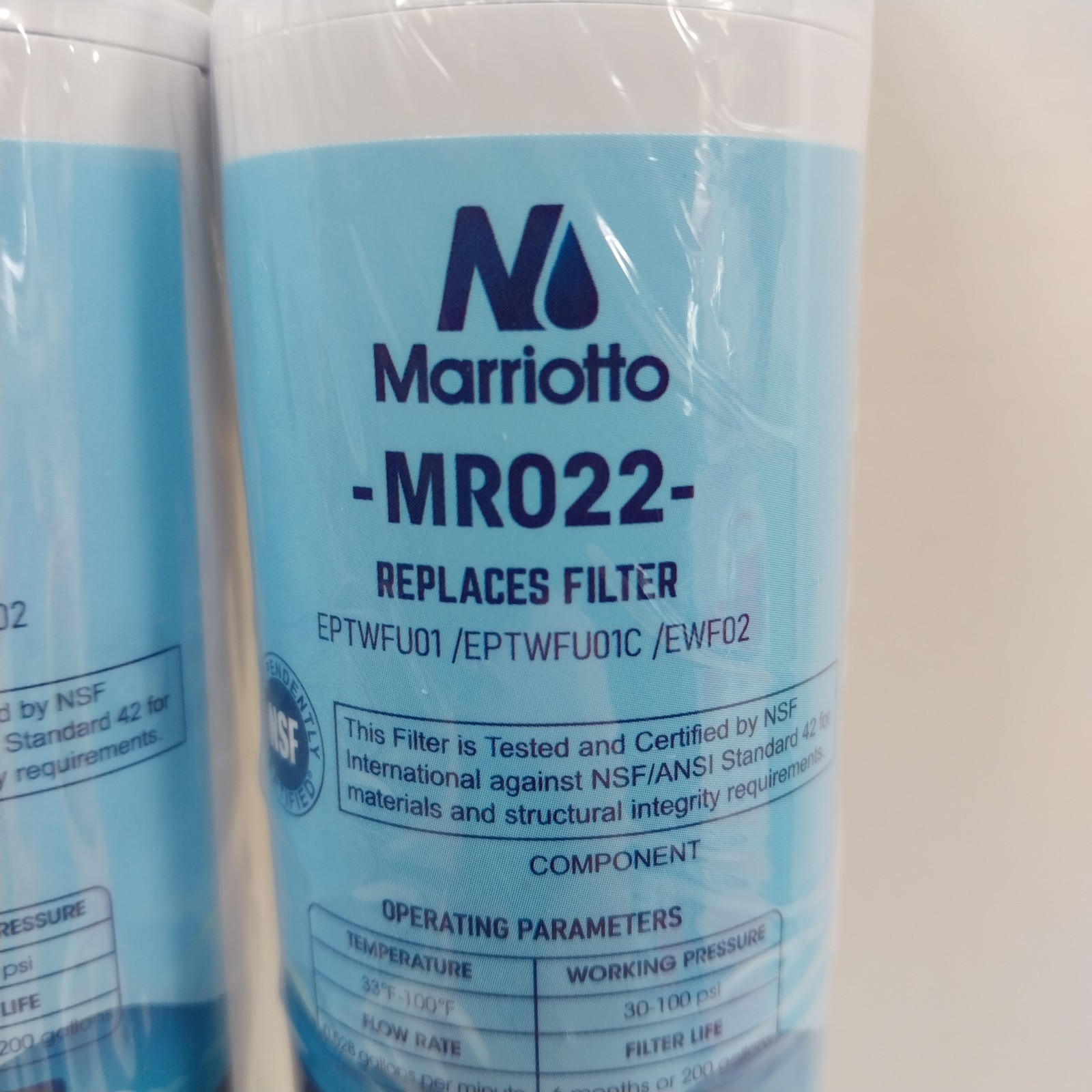 3x Marriotto MR022 Replacement Water Filters New Sealed