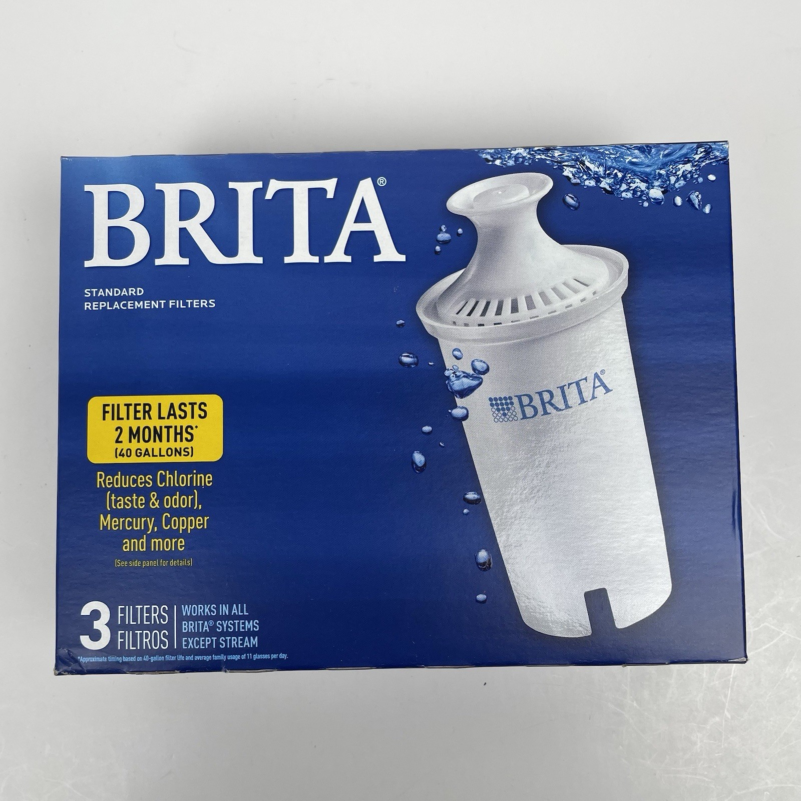 Brita Water Filter for Pitchers – 3 Count – New Sealed Box OB03
