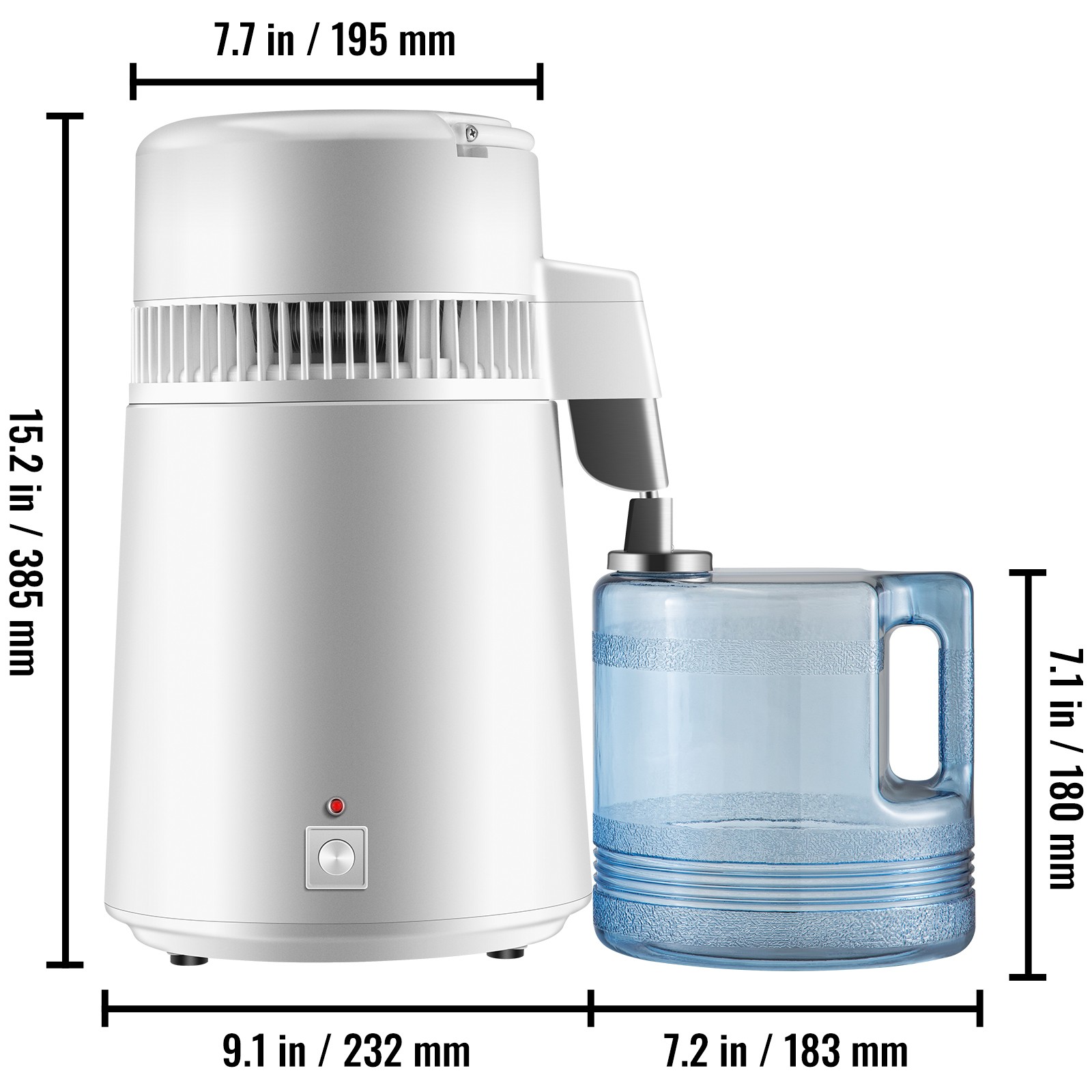 Newest 4L Dental Medical Pure Water Distiller All Stainless Steel Internal