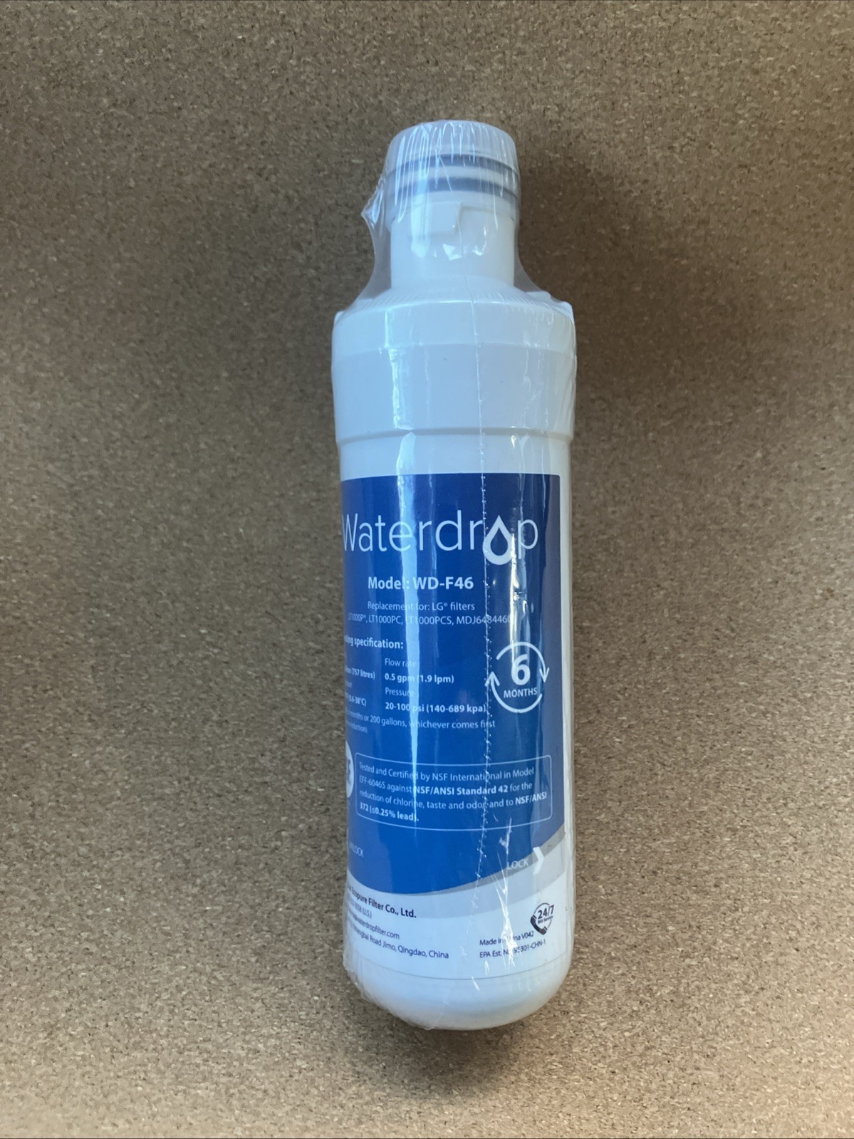 Waterdrop WDF46 200 Gal LG LT1000P LT1000PC LT1000PCS MDJ64844601 6 Mos Lot of 2