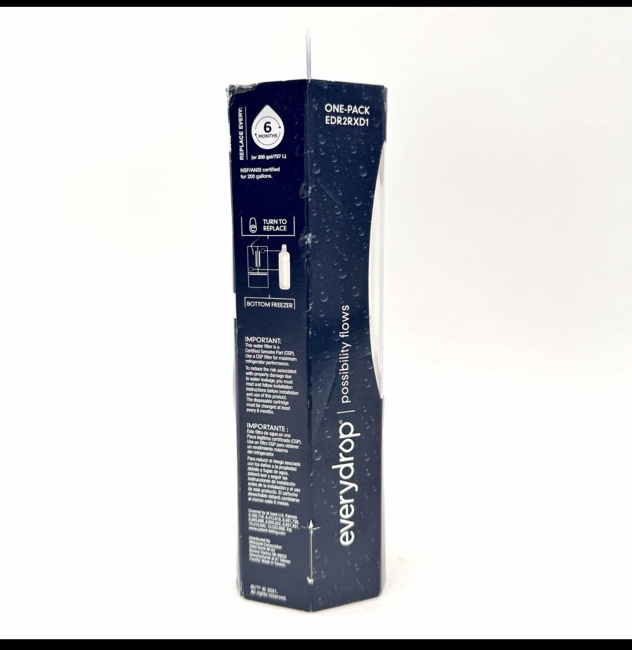 Ice and Water Refrigerator Filter 2 EDR2RXD1 Single NEW