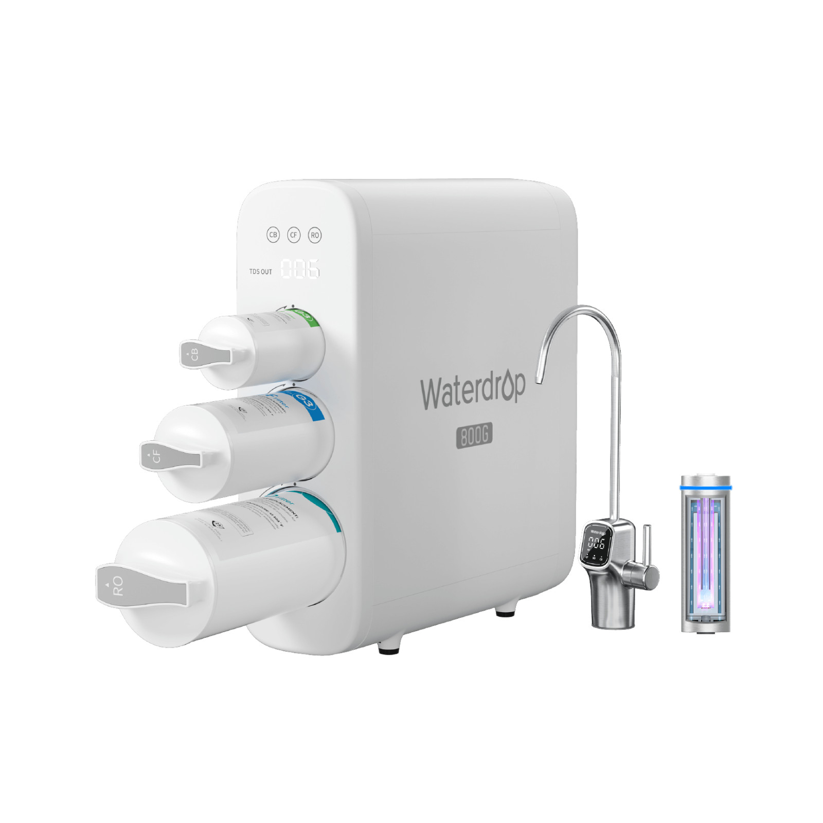 Waterdrop G3P800 Reverse Osmosis System, 800 GPD Fast Flow, with Smart Faucet