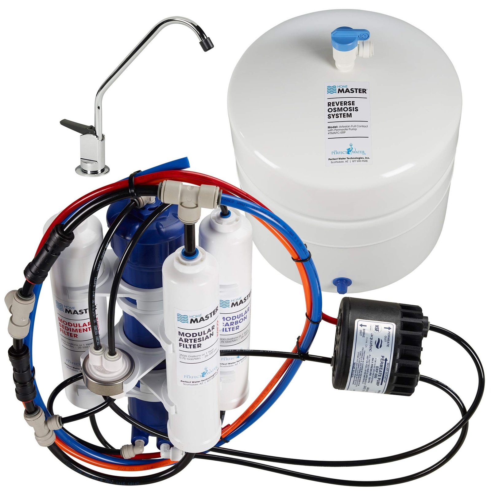 Home Master TMAFC-ERP Artesian Full Contact Reverse Osmosis System, 7-Stages,…