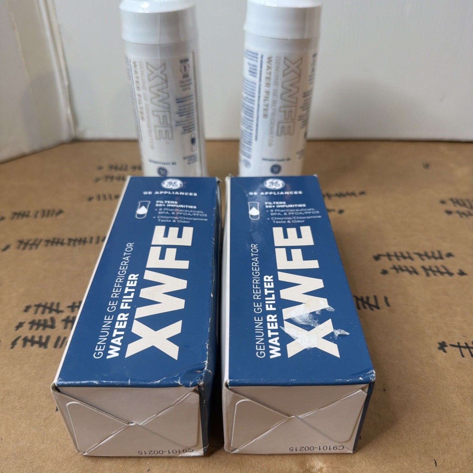 2 Genuine GE XWFE Refrigerator Water Filters New (SEALED) Authentic OEM 1 Year
