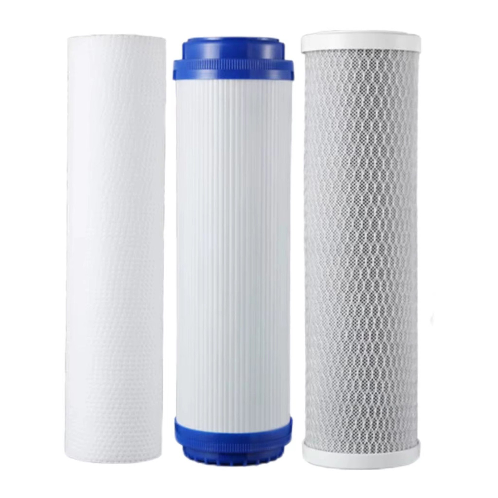 3 Stage Water Filter System White Housings 1/2” IN/OUT PP, GAC, CTO, Wrench