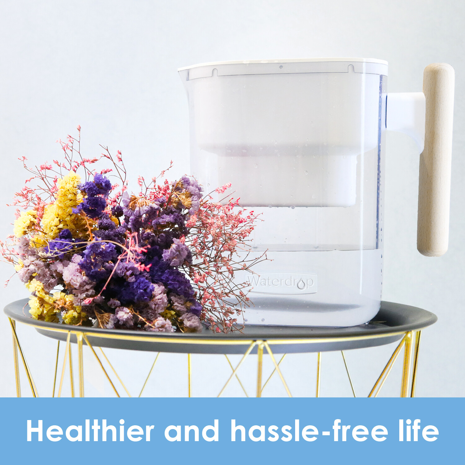 Waterdrop Chubby 10-Cup Water Filter Pitcher, NSF Certified,Long-Lasting 200 gal