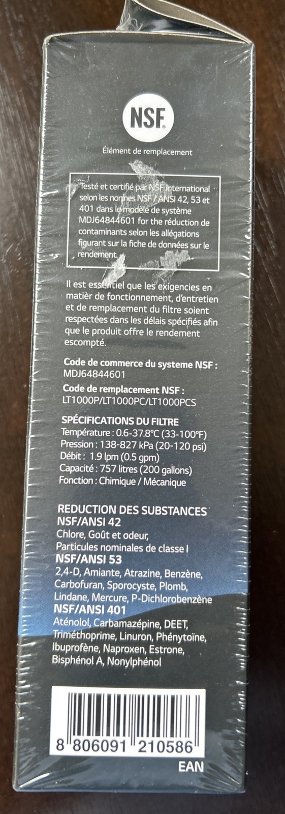 Genuine LG Water Filter Replacement Cartridge LT1000P/PC/PCS – New and Sealed!