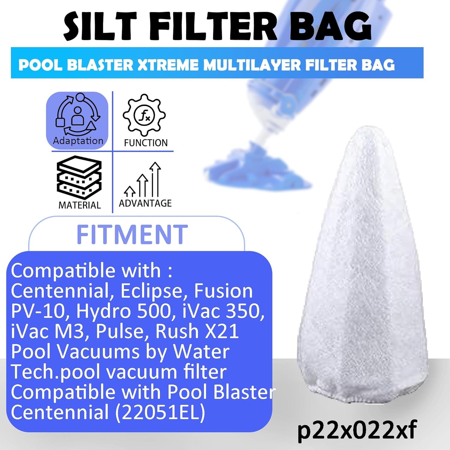 Replacement Vacuum Filter Cotton Compatible for Water Tech Centennial Filter 5