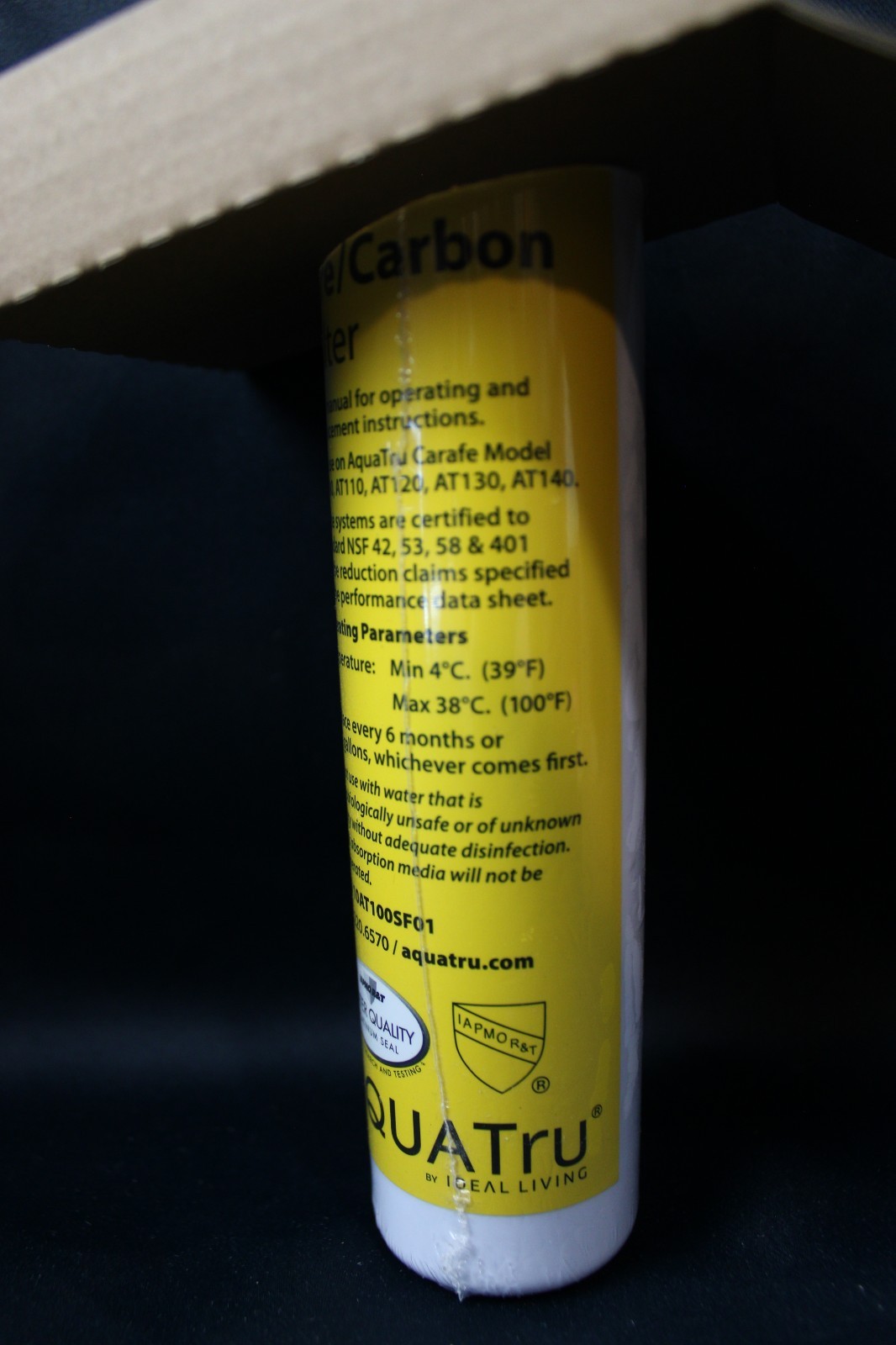 New AQUATru Carafe Replacement 2-Stage Pre/Carbon Filter [H3]