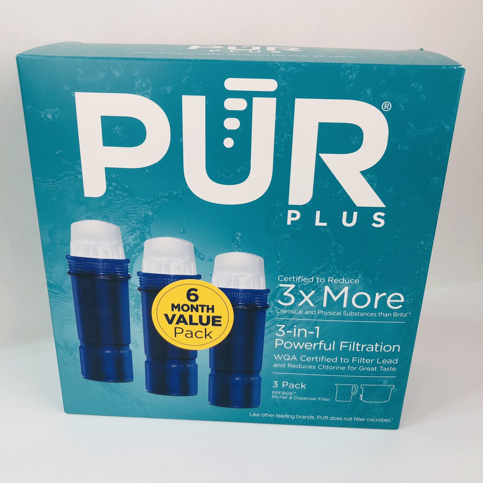 PUR PLUS 7-Cup Lead Reducing Water Filter Pitcher Green w/ 2 New Sealed Filters