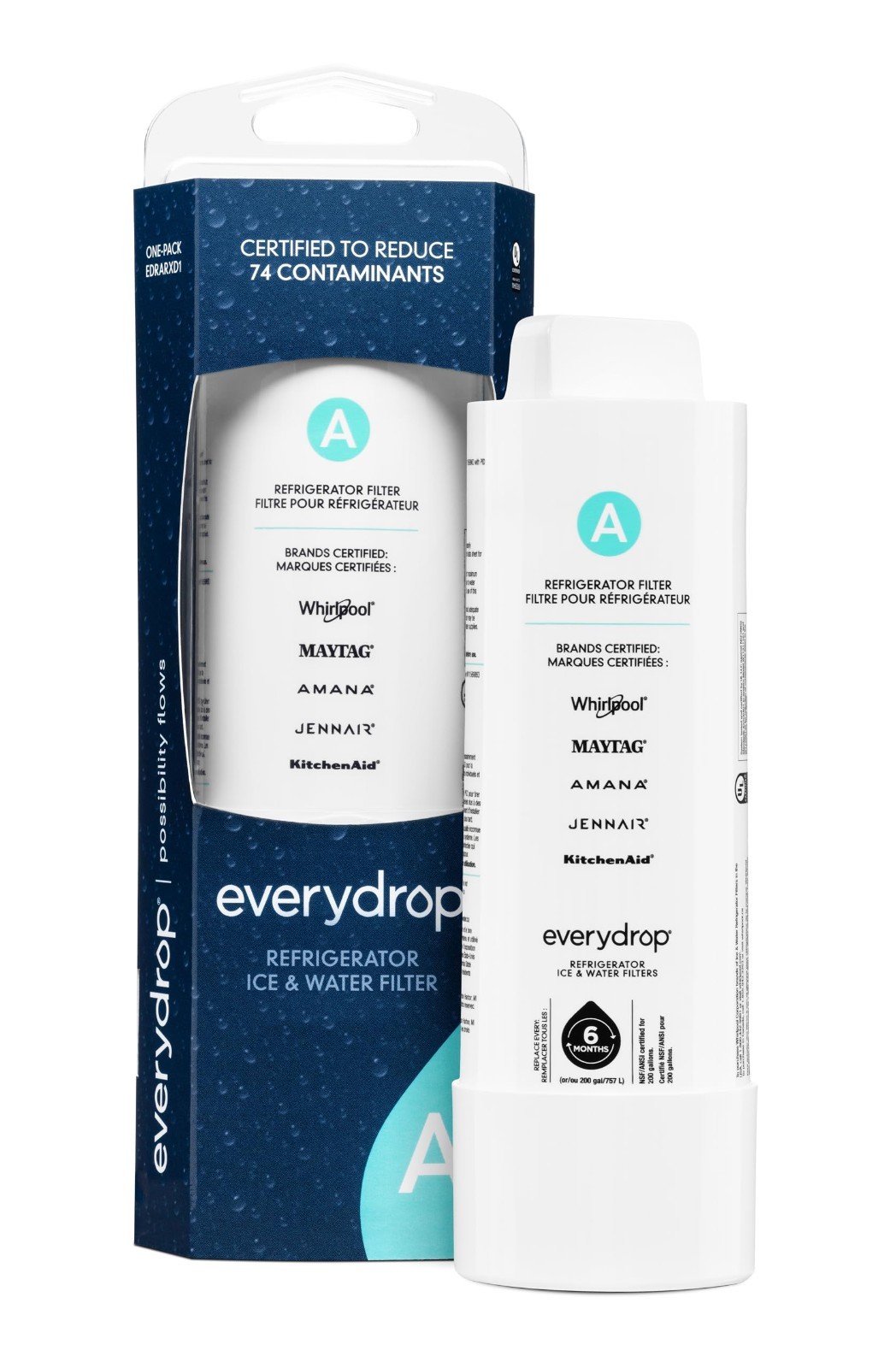 Everydrop® by Whirlpool Refrigerator Water Filter a – EDRARXD1 (Pack of 1)