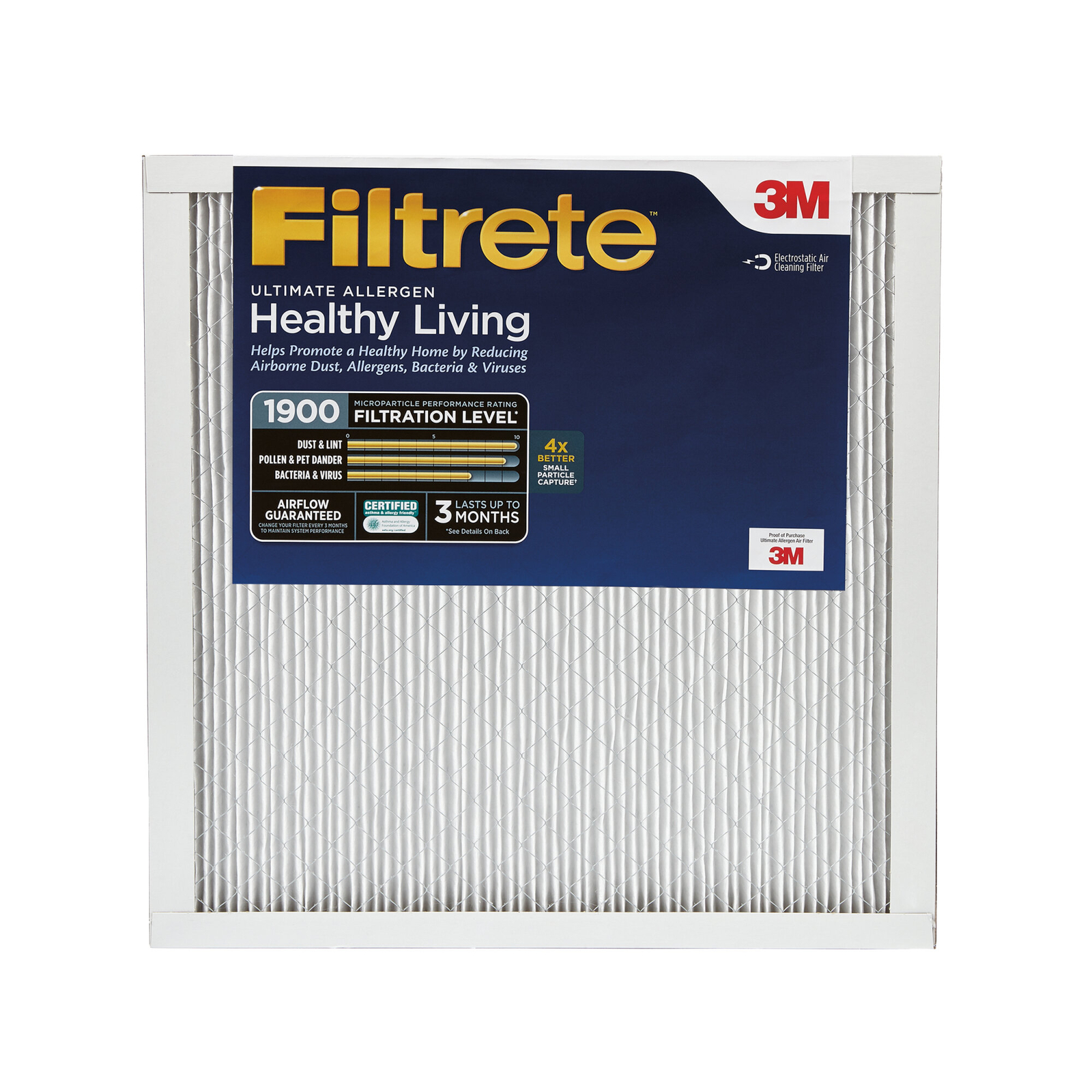 Filtrete Ultimate Allergen Reduction Filter UT02-2PK-1E, 20 in x 20 in x 1 in