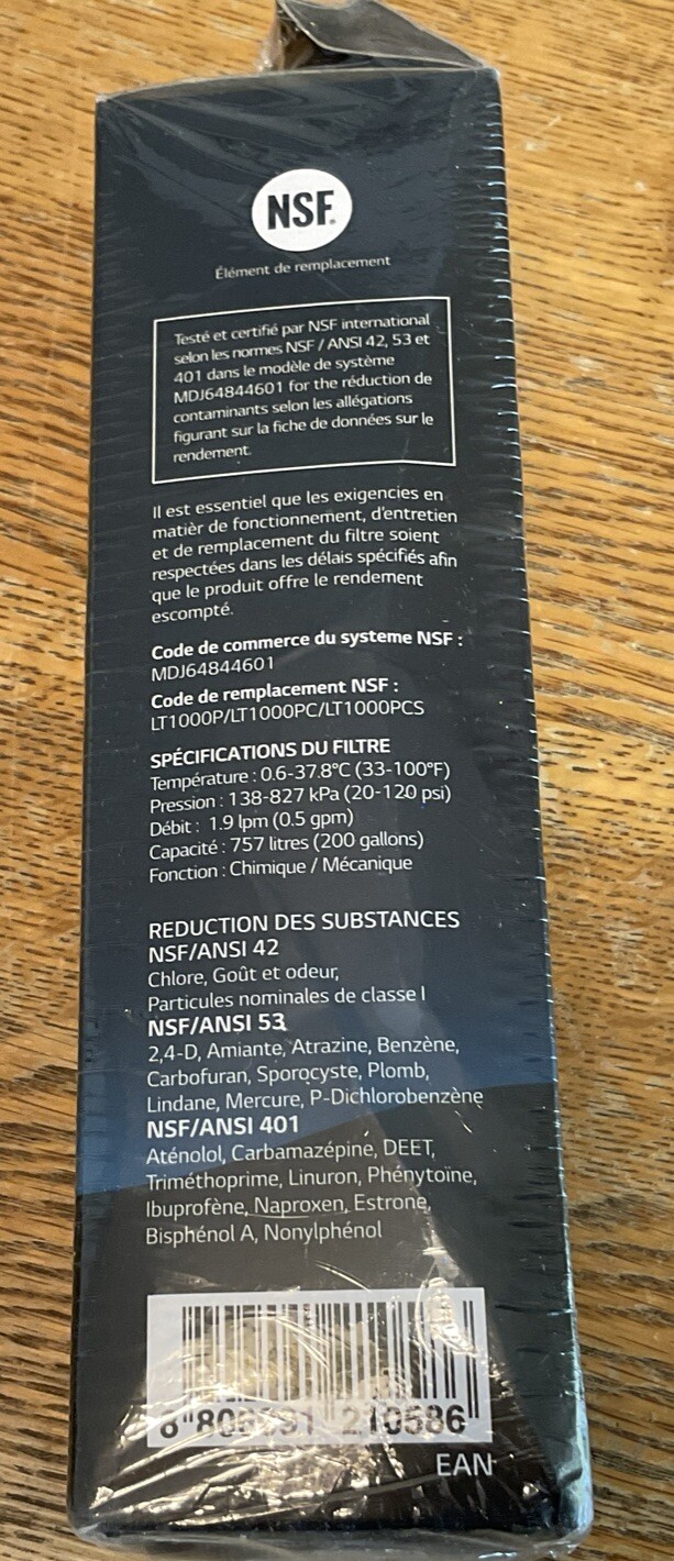 NIP LG Water Filter Replacement Cartridge LT1000P/PC/PCS 6 month/200 Gallons