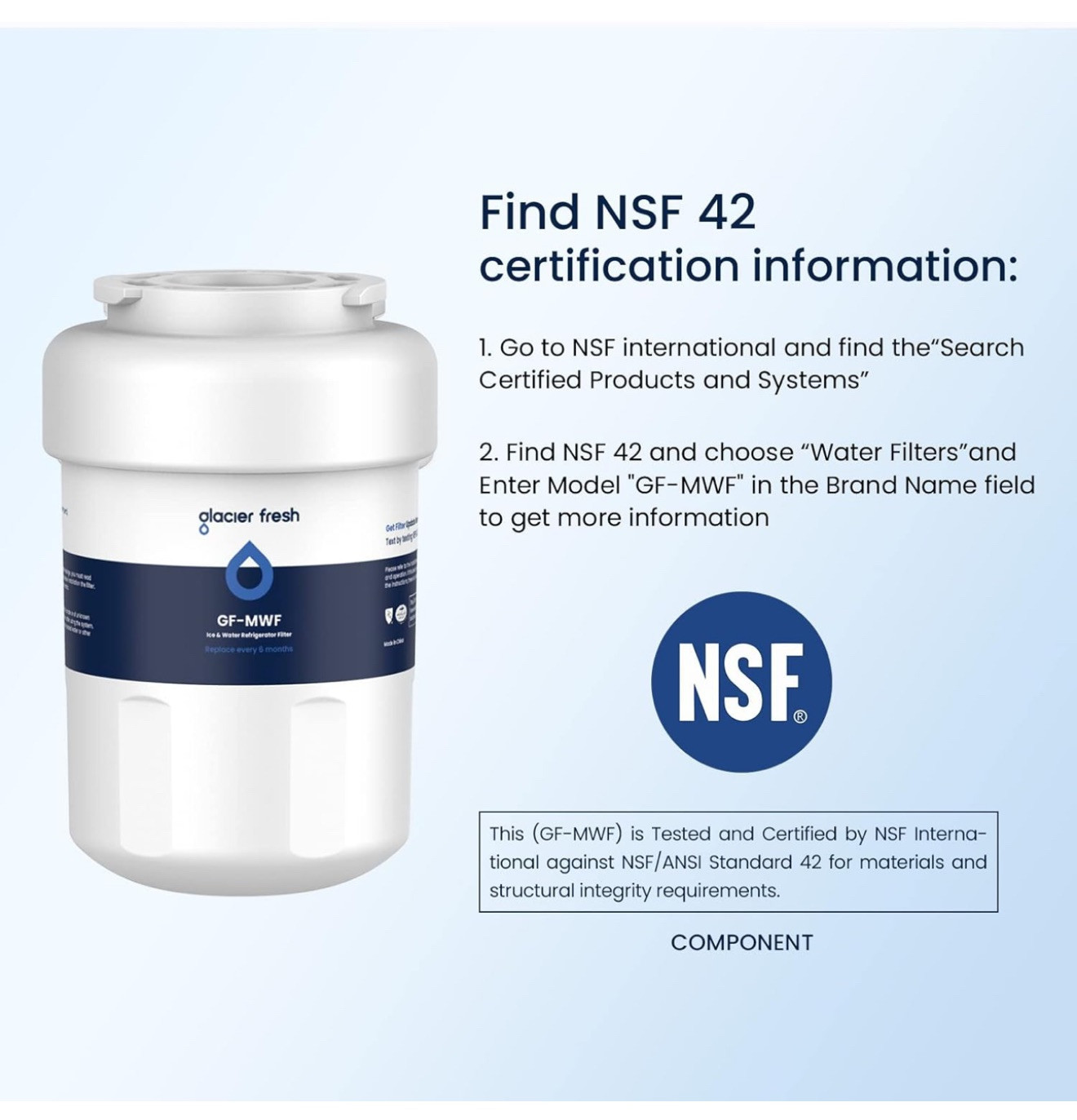 2PK GLACIER FRESH Replacement for MWF Refrigerator Water Filters, SmartWater…