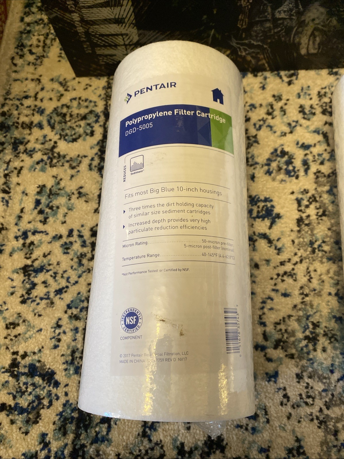2 Pentair Pentek DGD-5005 Big Blue Water Filter, 10-Inch Whole House Sediment