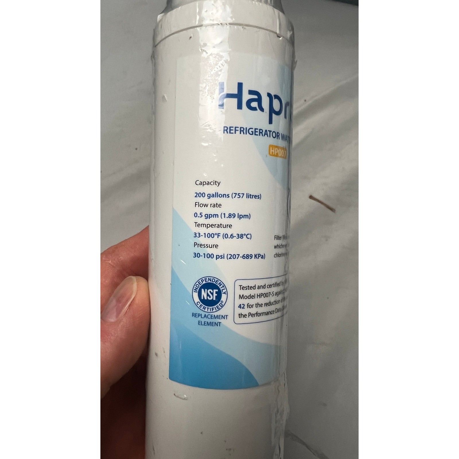 Haprait HP007 Refrigerator Water Filter Replacement NSF Certified 200 Gallons