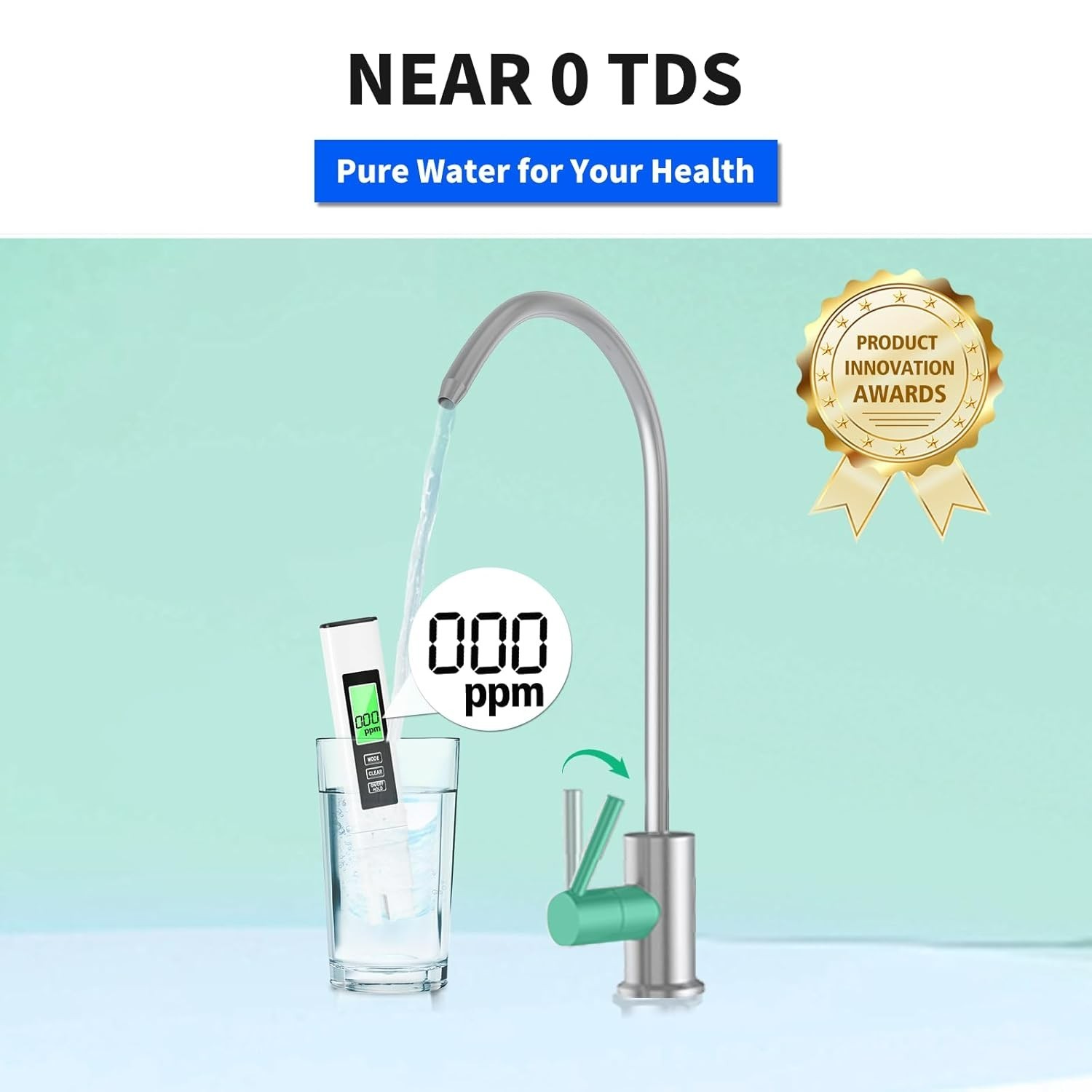 Reverse Osmosis Water Filter, 0 TDS UV Space-Saving Tankless RO System, 10-Layer