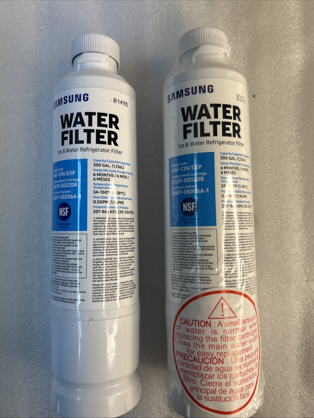 Samsung Water Filter Plastic White DA29-00020B HAF-CIN/EXP. Lot Of 2 Ea See Note