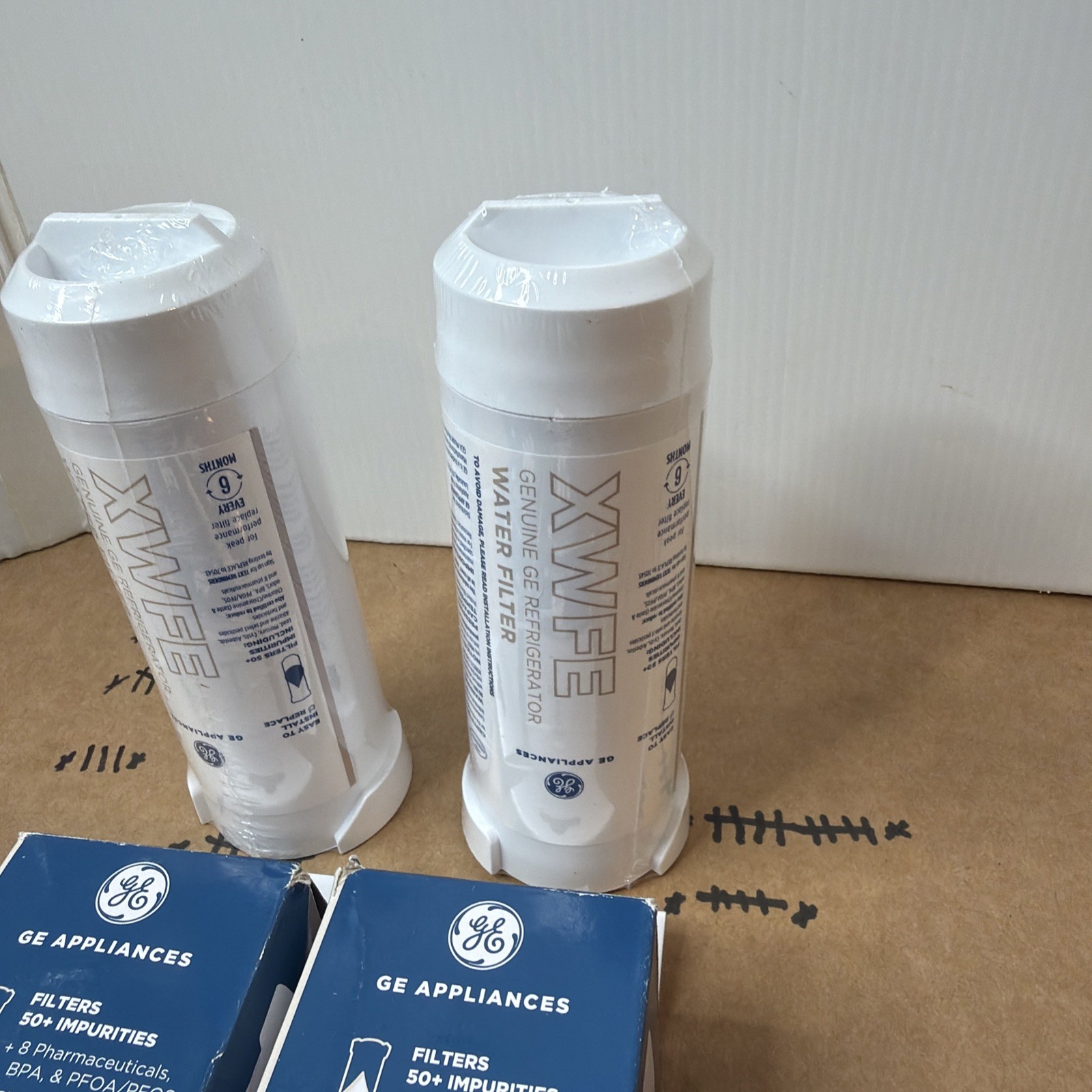 2 Genuine GE XWFE Refrigerator Water Filters New (SEALED) Authentic OEM 1 Year