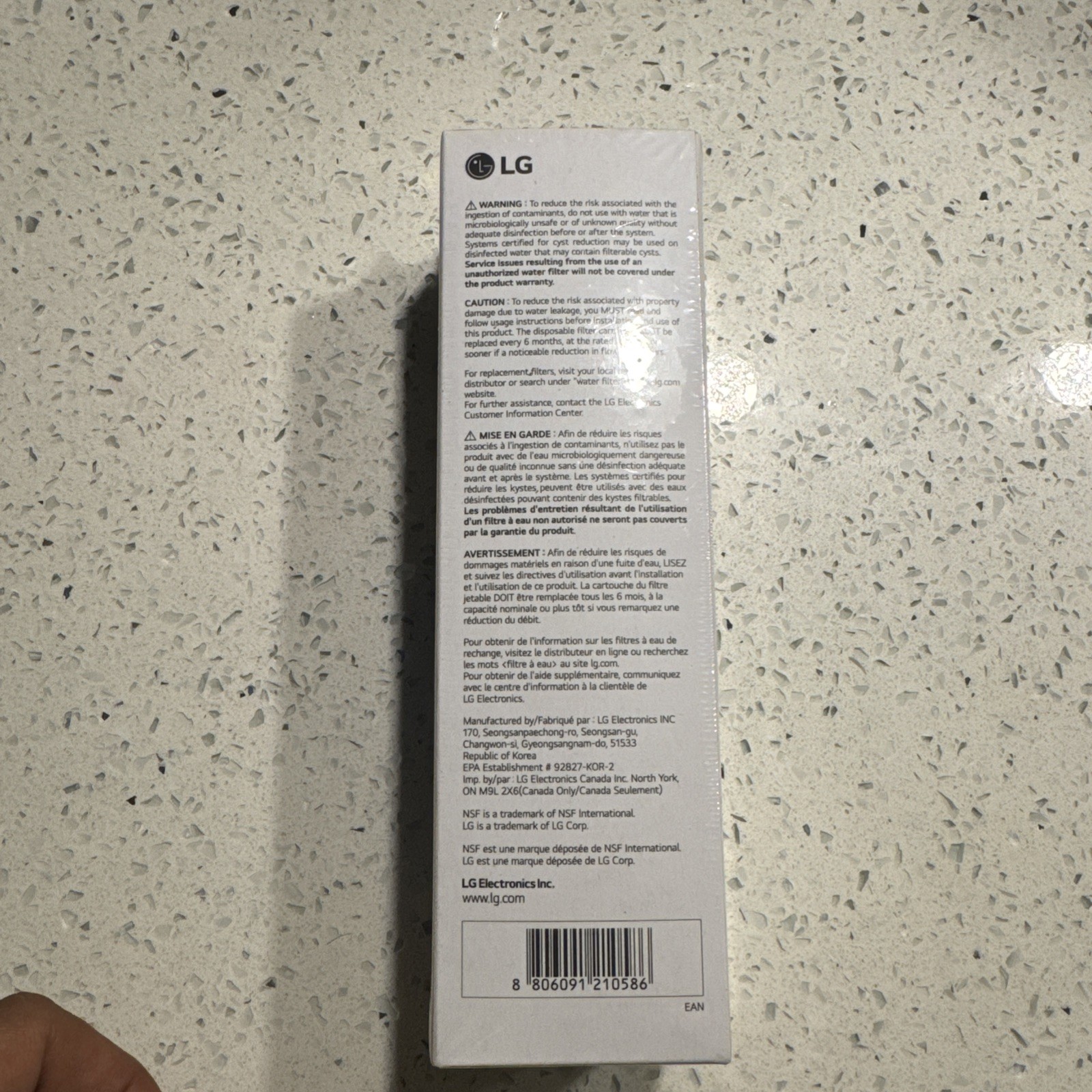 Genuine LG LT1000P Water Filter Replacement Cartridge LT1000PC/PCS New & Sealed
