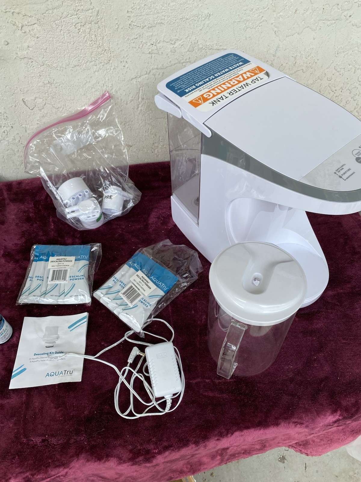 AQUATRU Carafe Countertop 4-Stage Reverse Osmosis Water Purifier System AT100