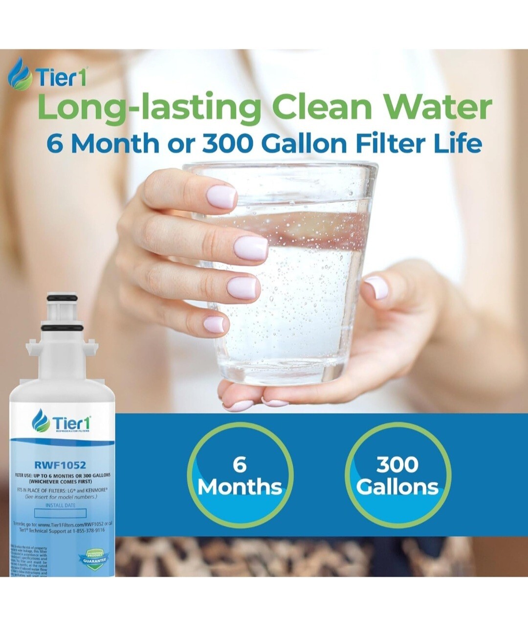 Tier1 ADQ36006101 Refrigerator Water & Air Filter Combo 2-pack