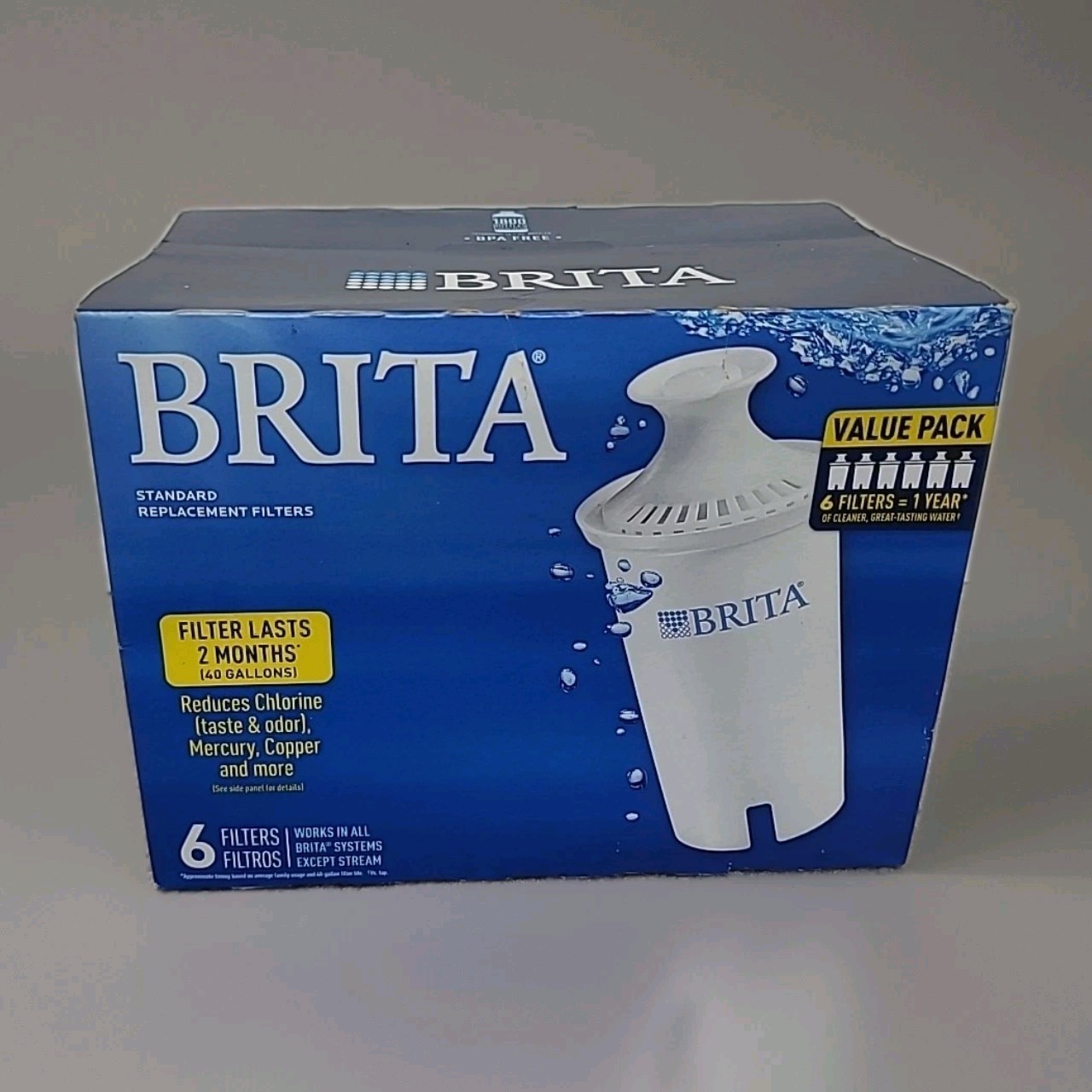 Brita 36417 Standard Replacement Water Filter (6 Pack) in New & Sealed Box