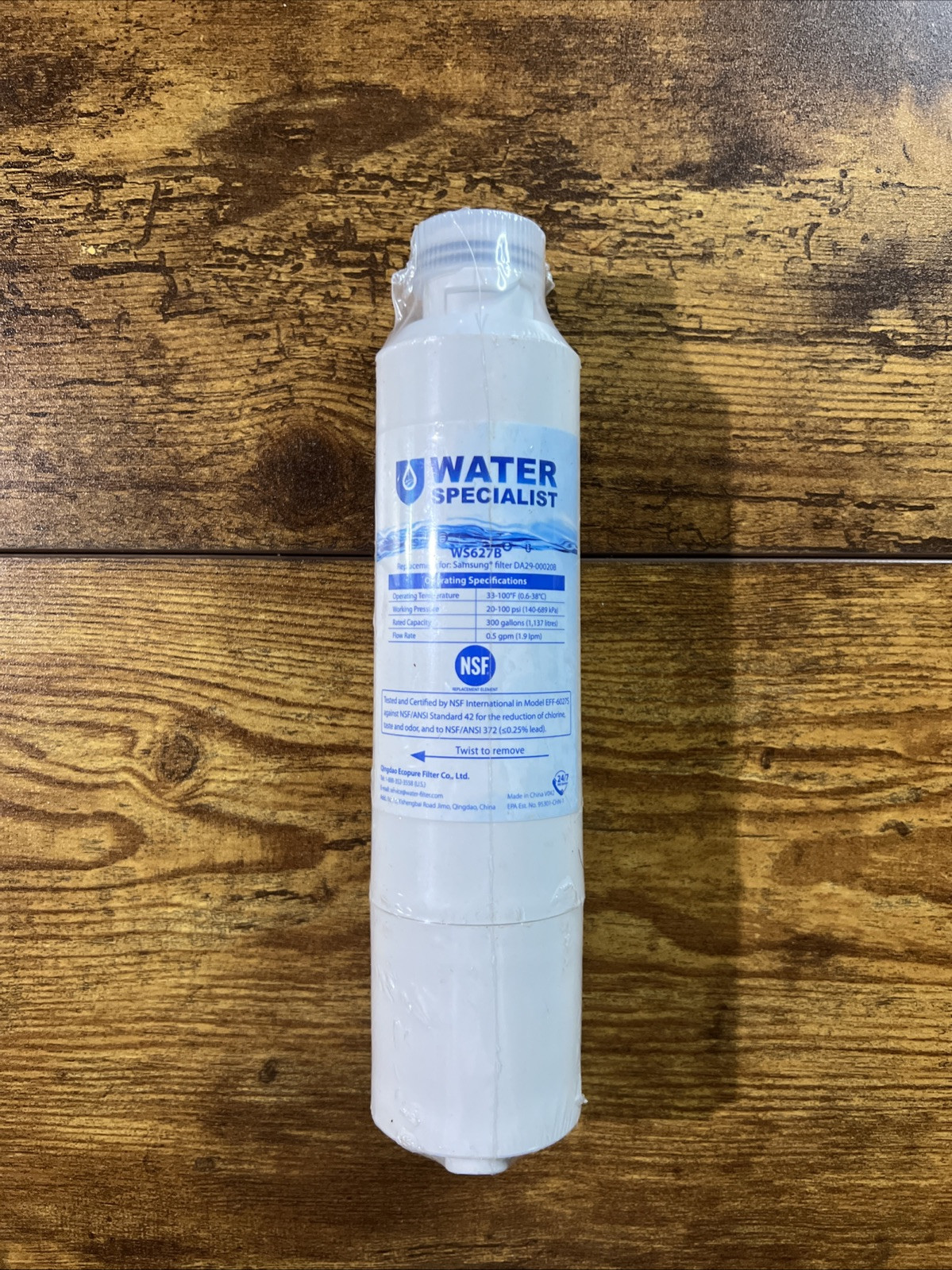 Water Specialist WS627B Water Filter, Replacement For Samsung DA29-00020B