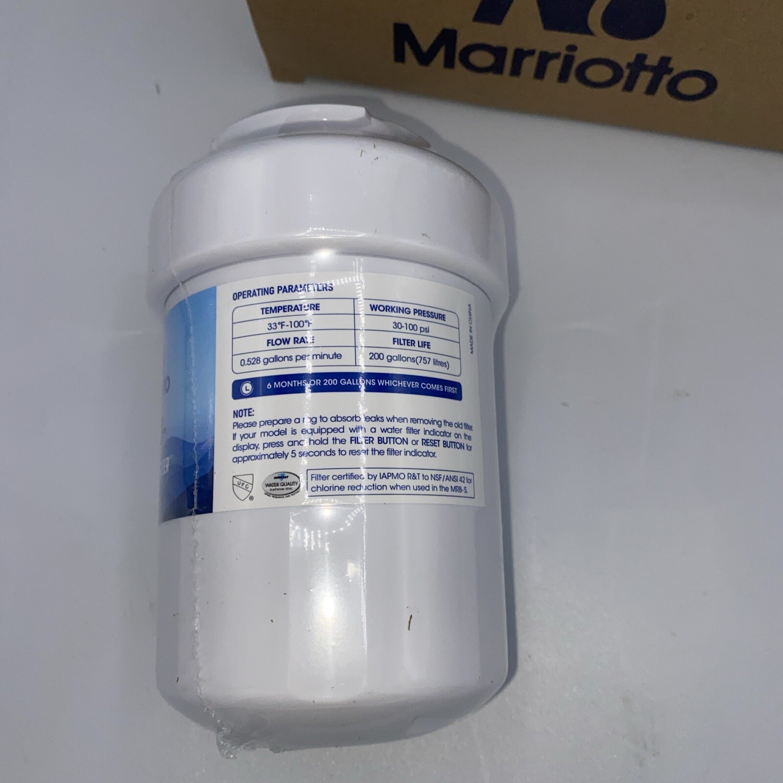 Marriotto MR8 Refrigerator Water Filters Replaces GE MWF 2 Pack New Sealed
