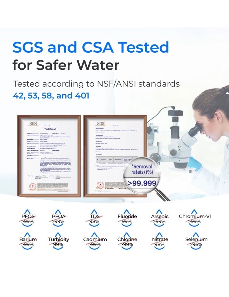 Waterdrop G2P600 Reverse Osmosis System, 600 GPD, 7 Stage Tankless Water Filter