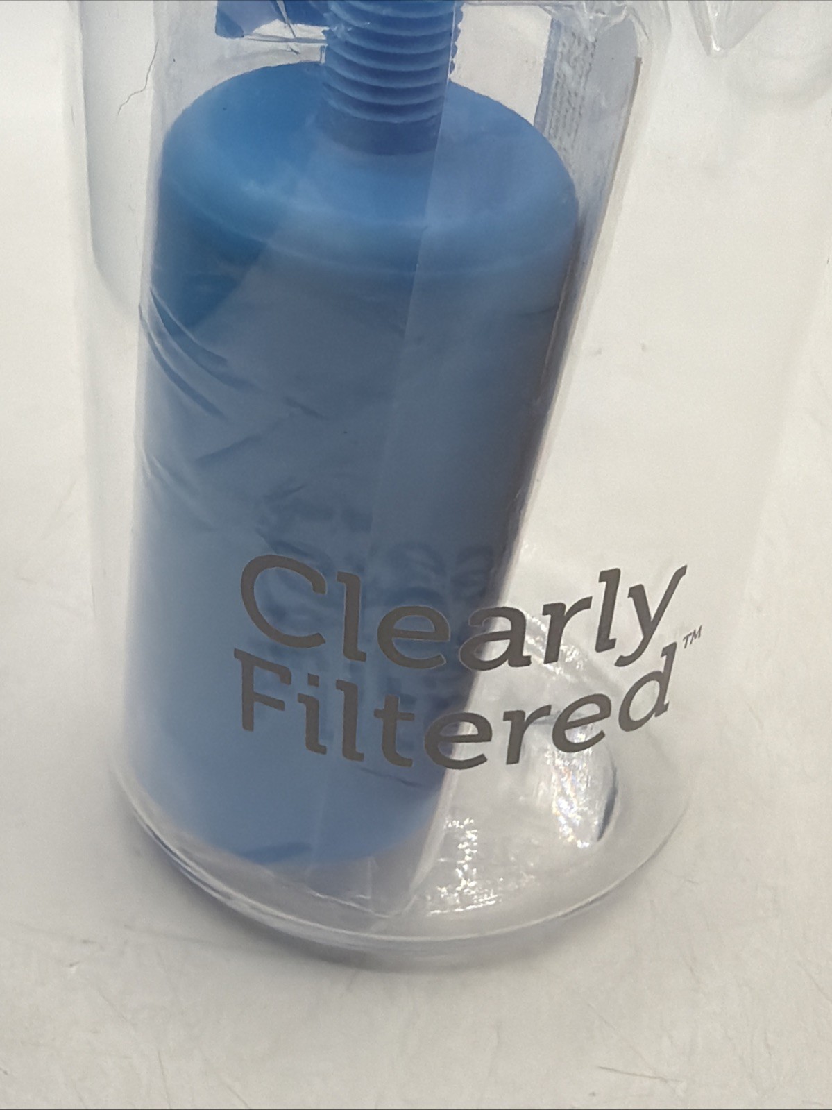 ClearlyFiltered Tritan 24 oz Water Filtration Bottle w/straw and filter open box