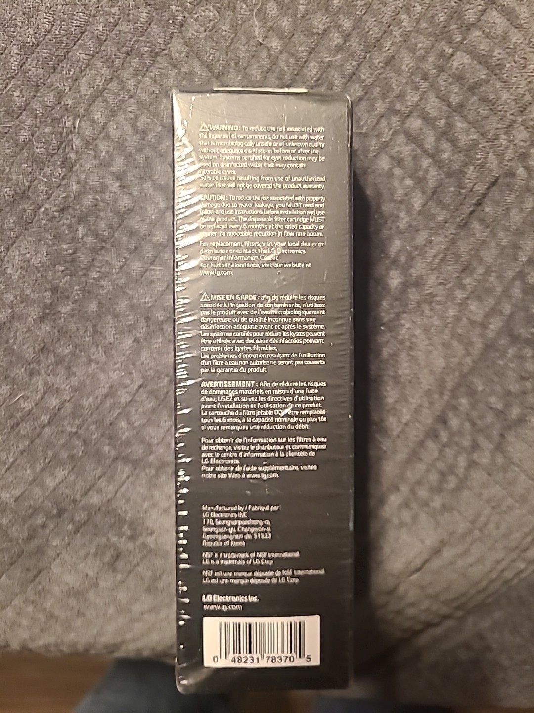 New Sealed LG LT700P Refrigerator Water Filter Replacement ADQ36006101, 1 Pack