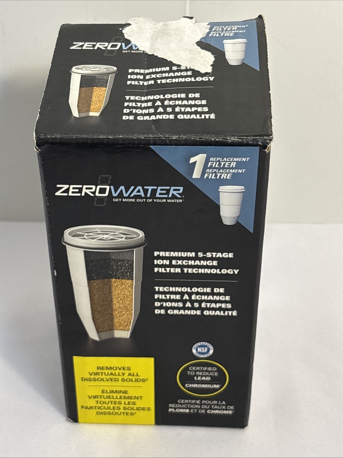 ZeroWater Water Replacement Filter Premium 5-Stage Ion Exchange Tech 1-Pack