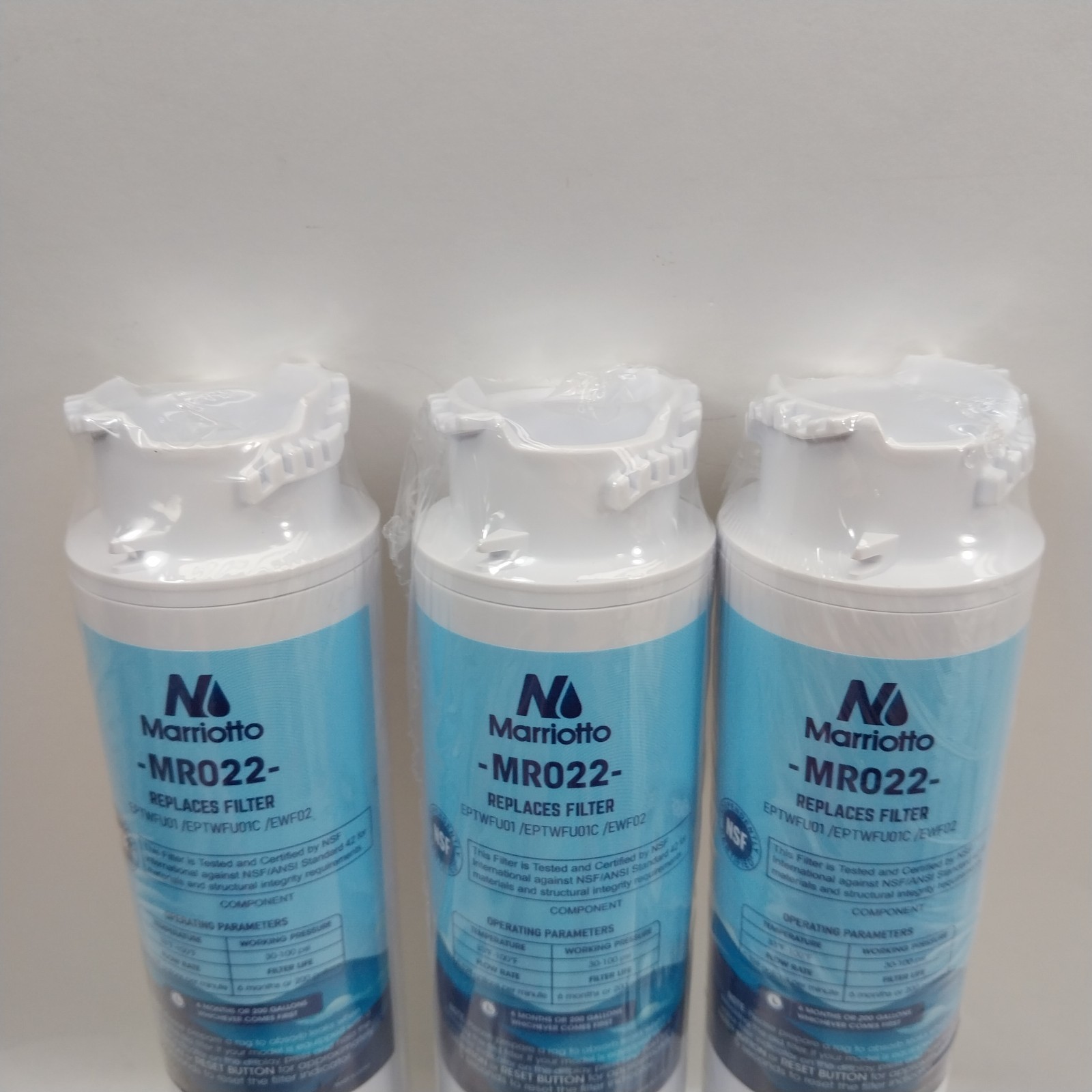 3x Marriotto MR022 Replacement Water Filters New Sealed