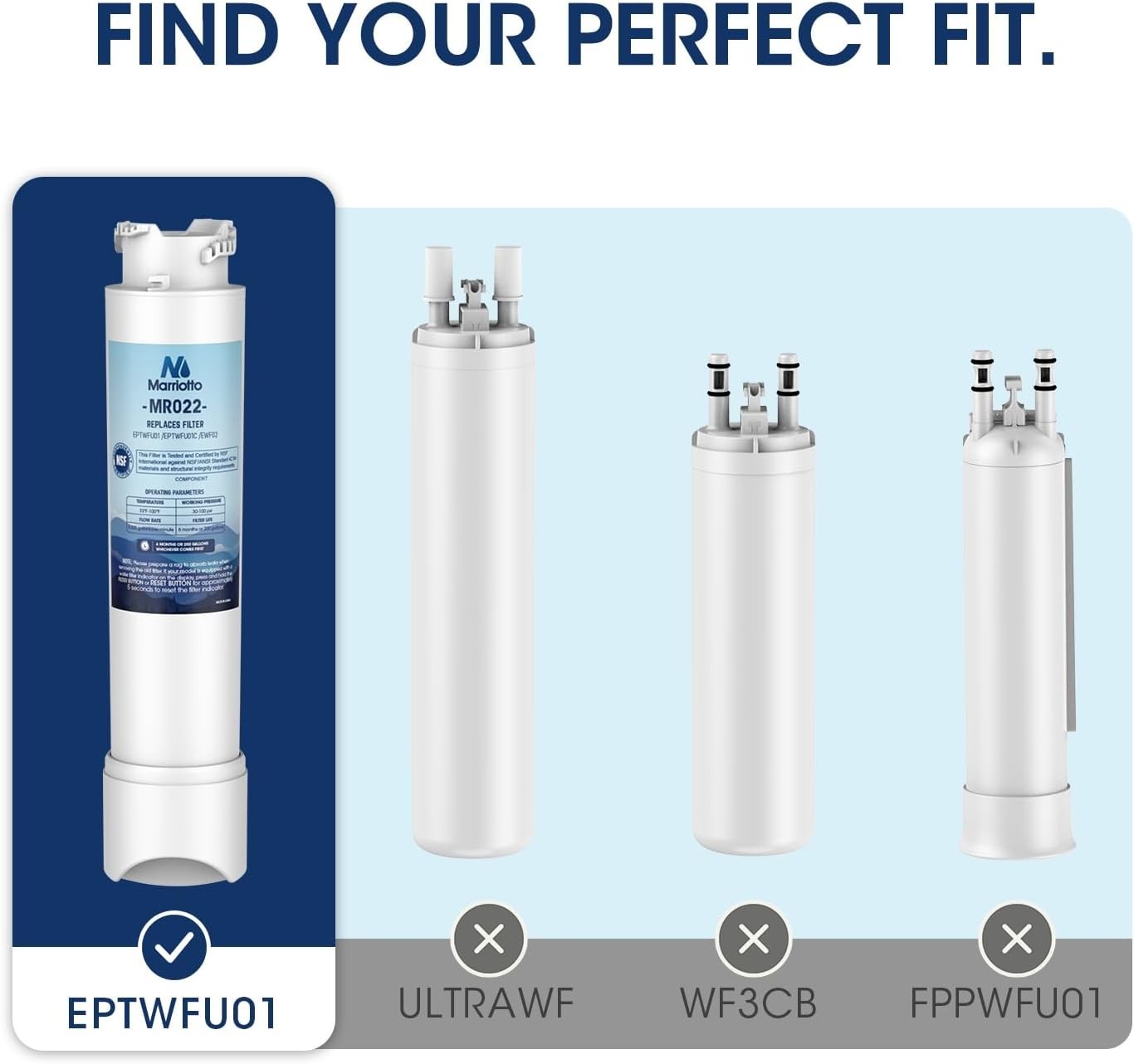 3-Pack Marriotto MR022 Water Filter Replacement for Frigidaire NEW/SEALED