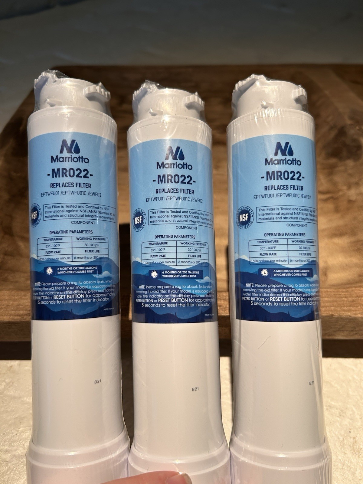 Marriotto MR022 Replacement Water Filter – Pack Of 3 – New Sealed