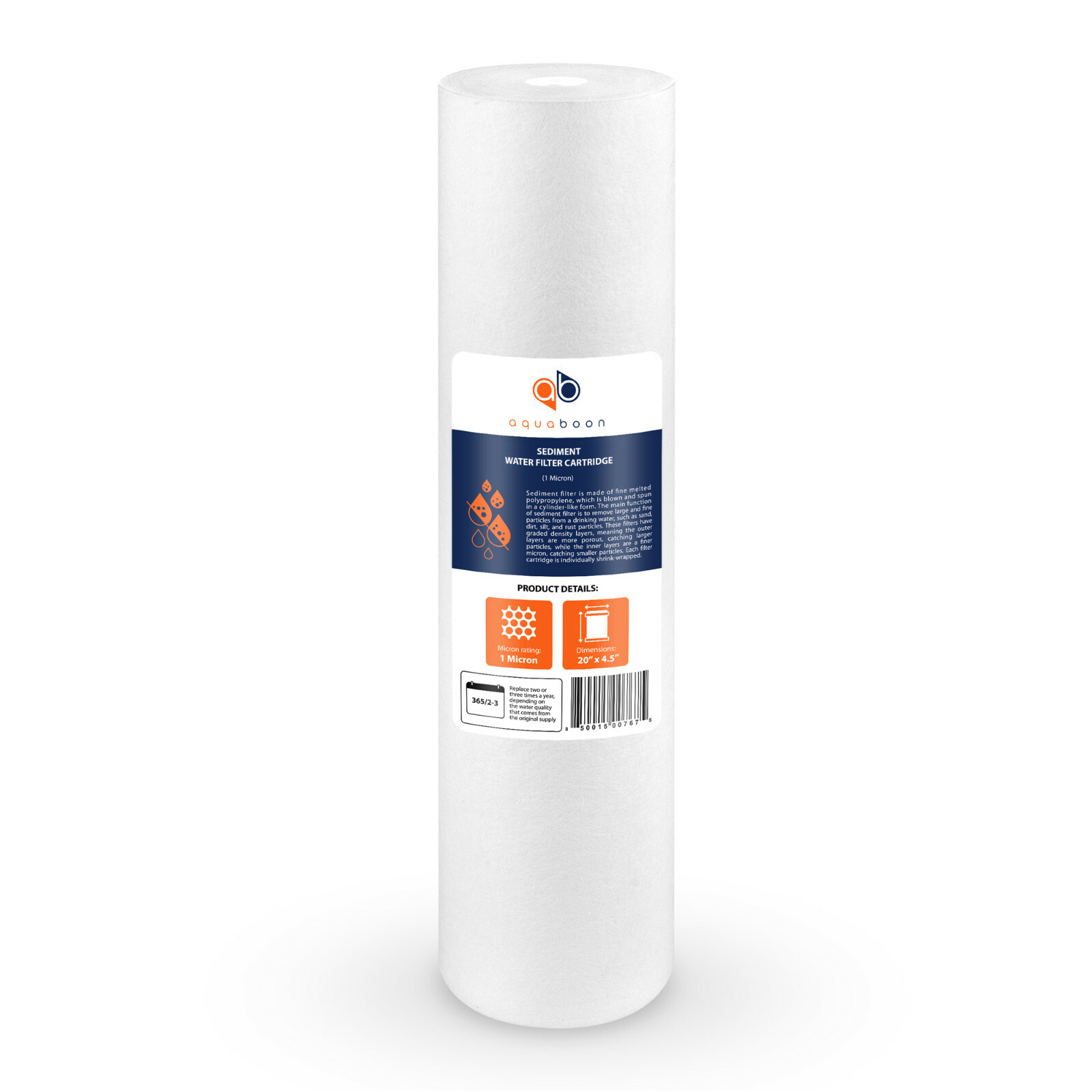 10PK of Big Blue 1 Micron 20″ x 4.5″ Sediment Water Filter Cartridge by Aquaboon