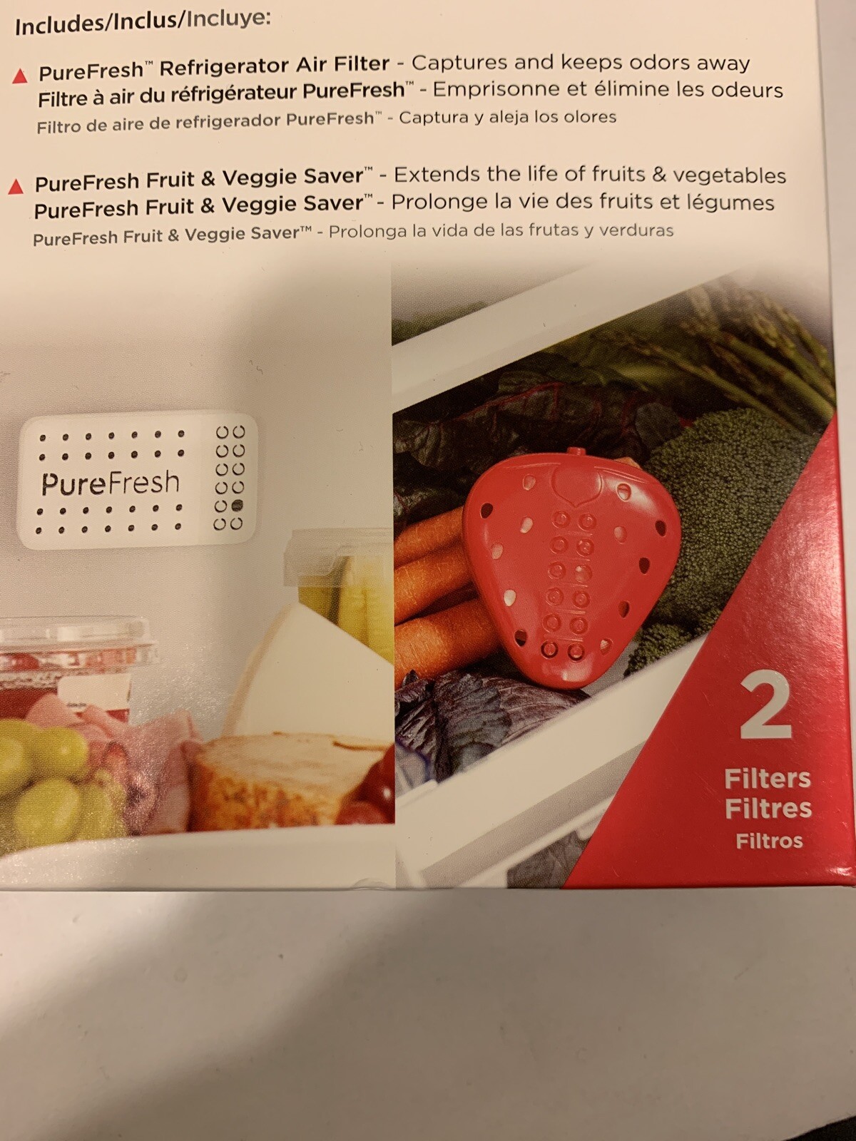 2 PACK FRIGIDAIRE Pure Fresh 2-in-1 Refrigerator Filter Combo+Fruit&Veggie Save
