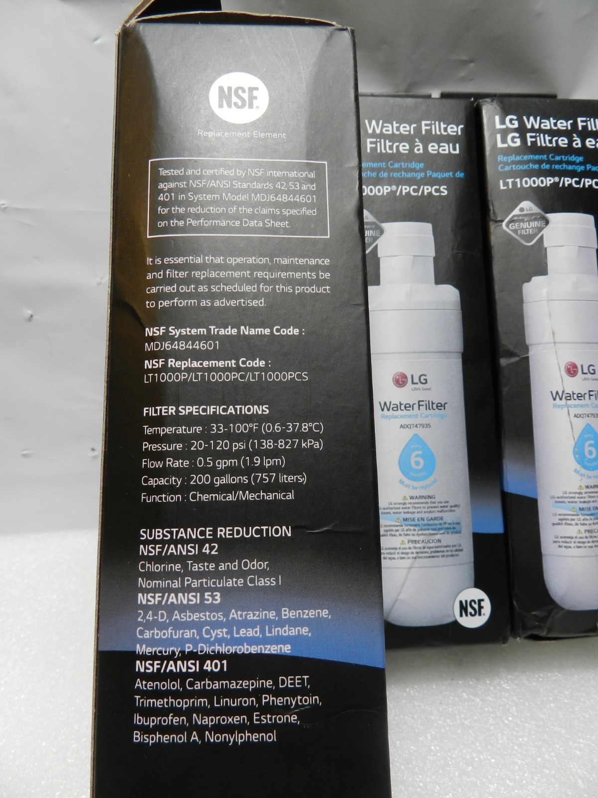 4 New Refresh Refrigerator Ice Water Filter For LG LT1000P ADQ747935 (M52K)