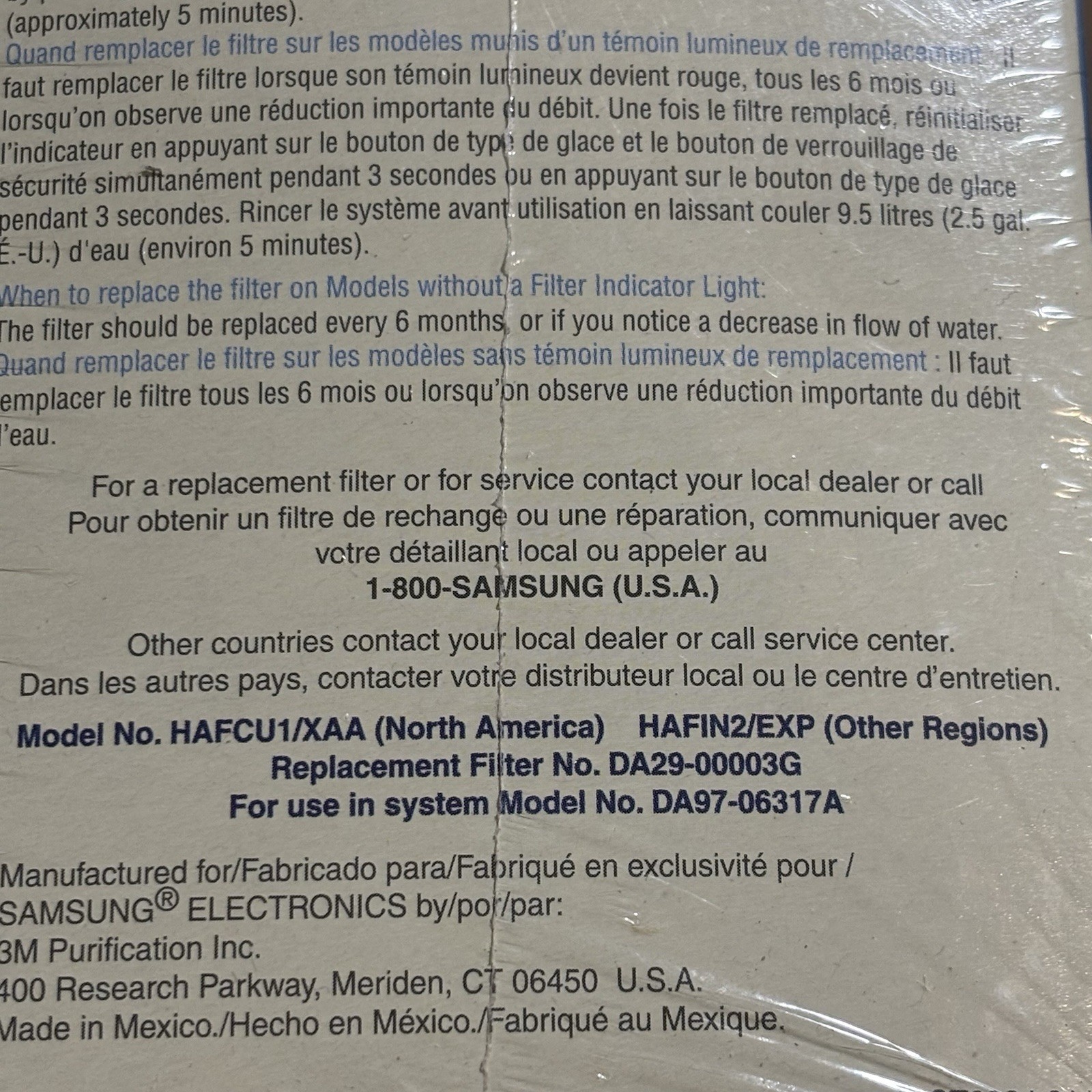 2 Pack- Genuine Samsung Aqua Pure Plus DA29-00003G Refrigerator Water Filter New