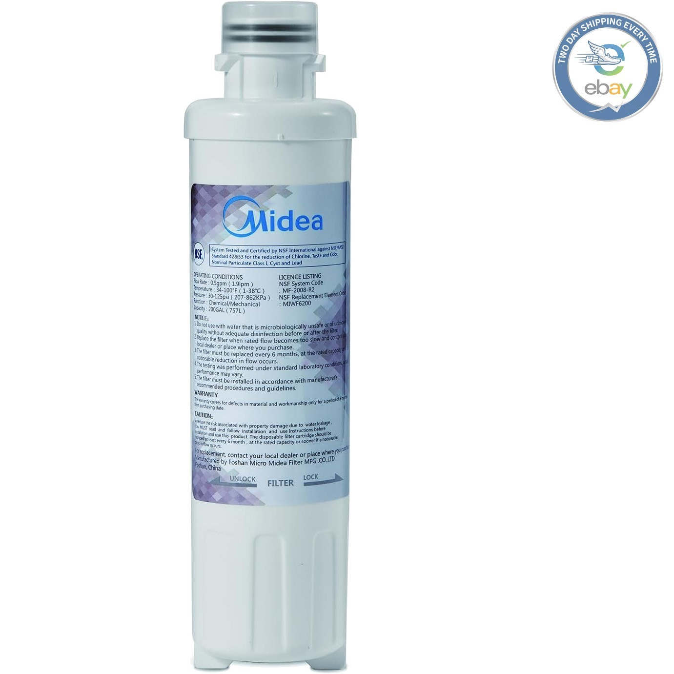MIWF6200 Twist-in Refrigerator Water Filter – 200 Gallon Capacity, NSF Certified