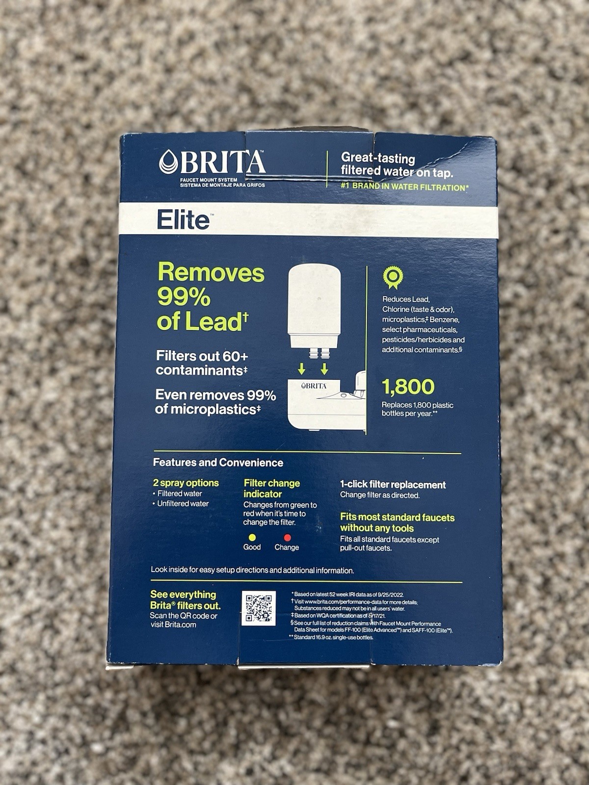 New Sealed Brita Elite Water Faucet Filtration Mount System Chrome