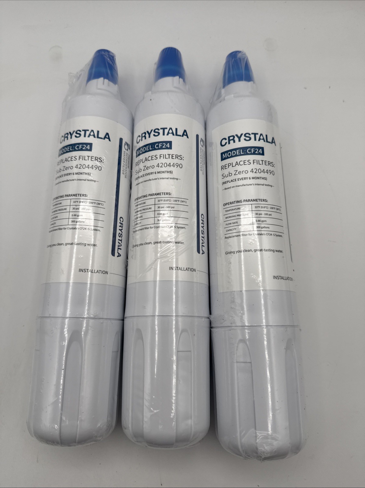 Sub-zero 4204490 Refrigerator Water Filter Replacement Cartridge 3 Pack