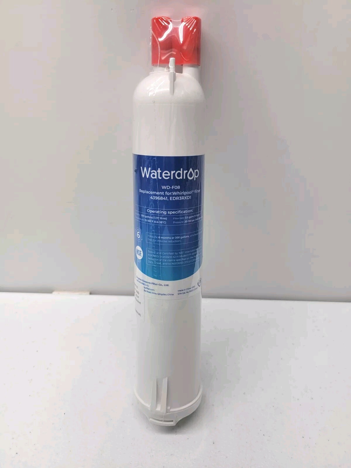 NEW Sealed Waterdrop WD-F08 Refrigerator Water Filter For Whirlpool