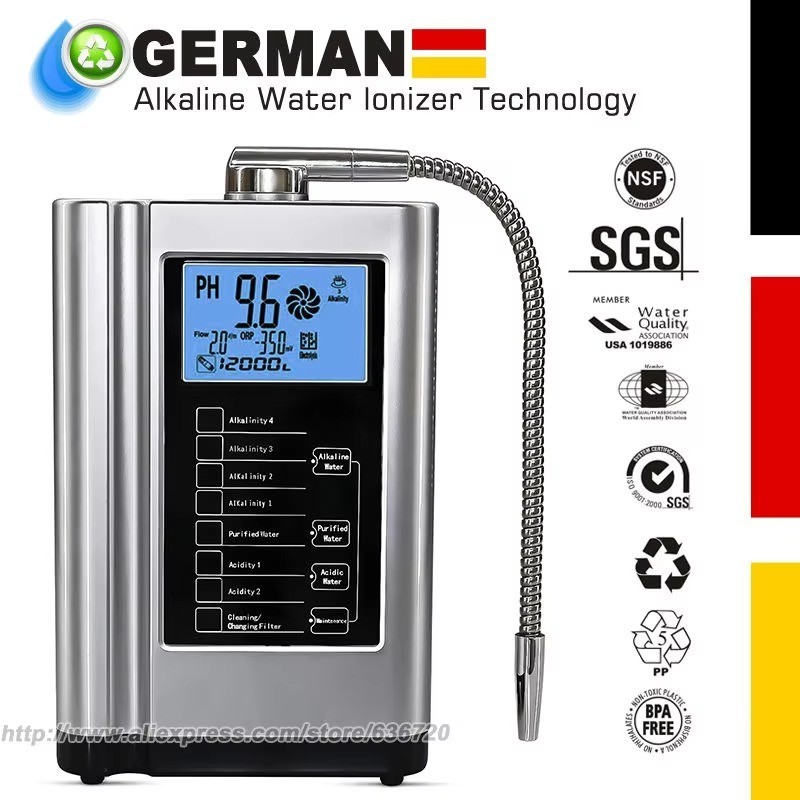 Alkaline Water Ionizer Machine 729, Built-in a Filter, Produces pH 4-10.5 Water