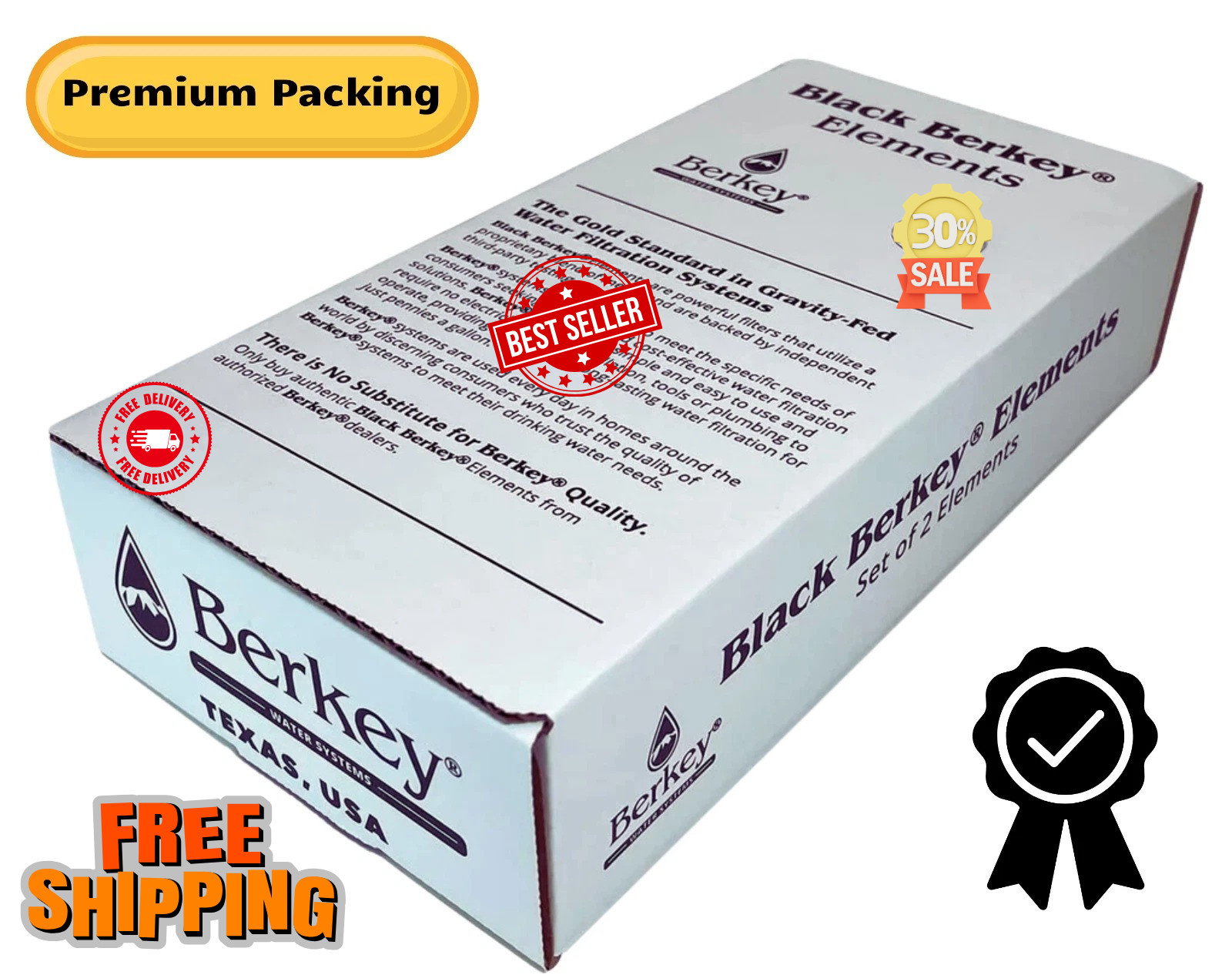 Authentic Berkey Black BB9-2 Water Filter Replacement 2 Pack Fits All Berkey