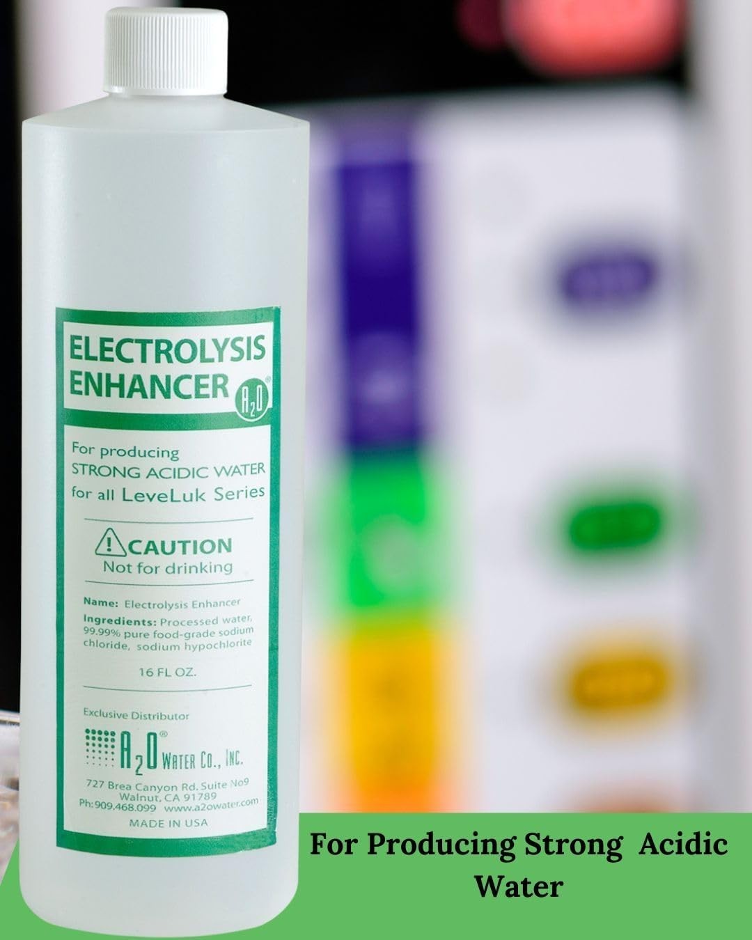A2O Water – Electrolysis Enhancer 16 Fl Oz. (6 Bottles) – Made in USA